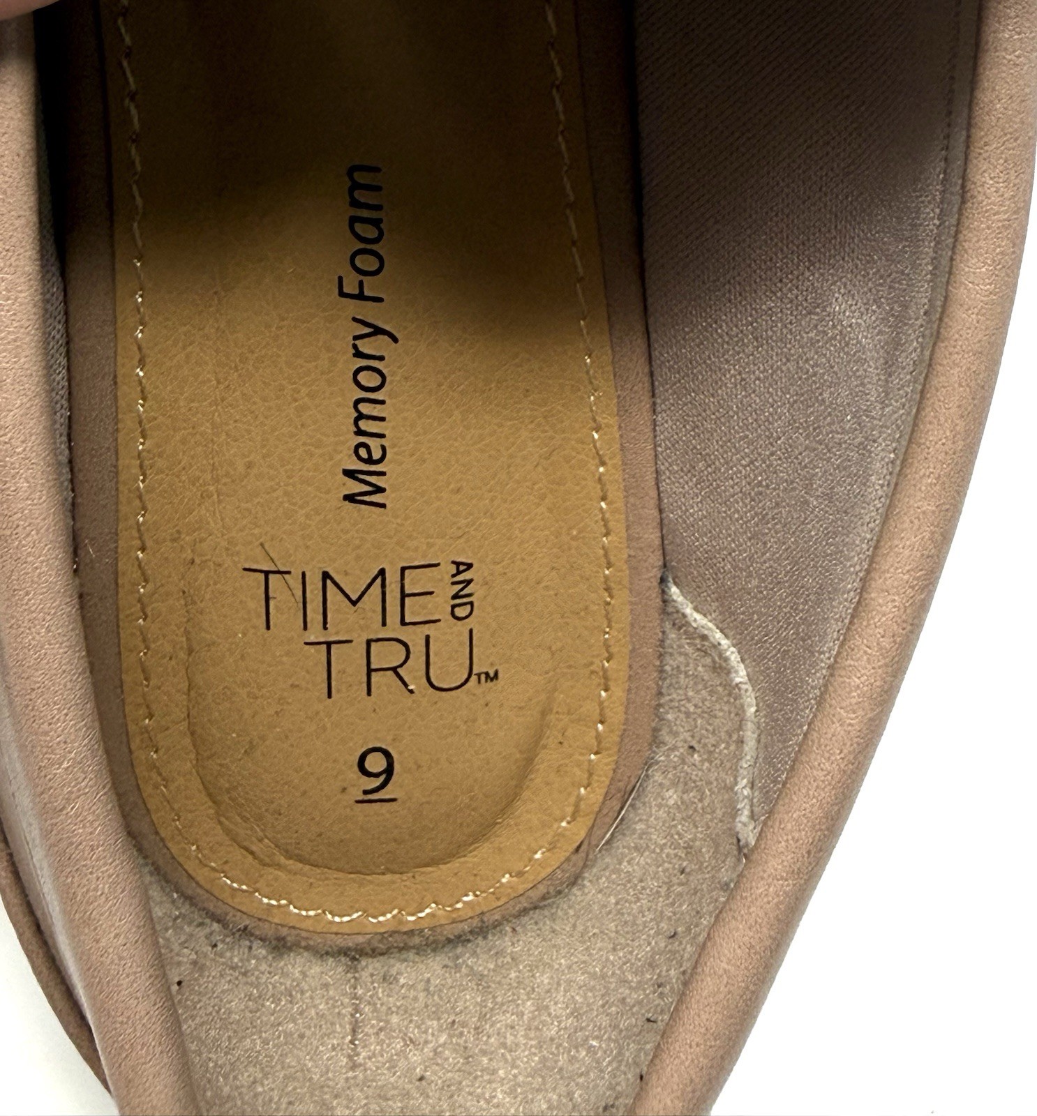 Time and Tru Women’s Penny Loafers Blush Pink Lug Sole Memory Foam Size 9