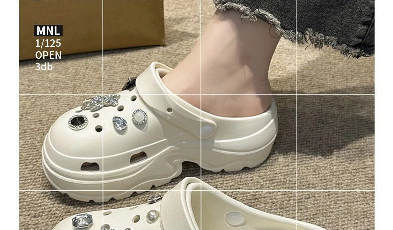 Women Thick Bottom Garden Clogs Shoes Cute Outdoor Hole Shoes EVA Casual Slip on