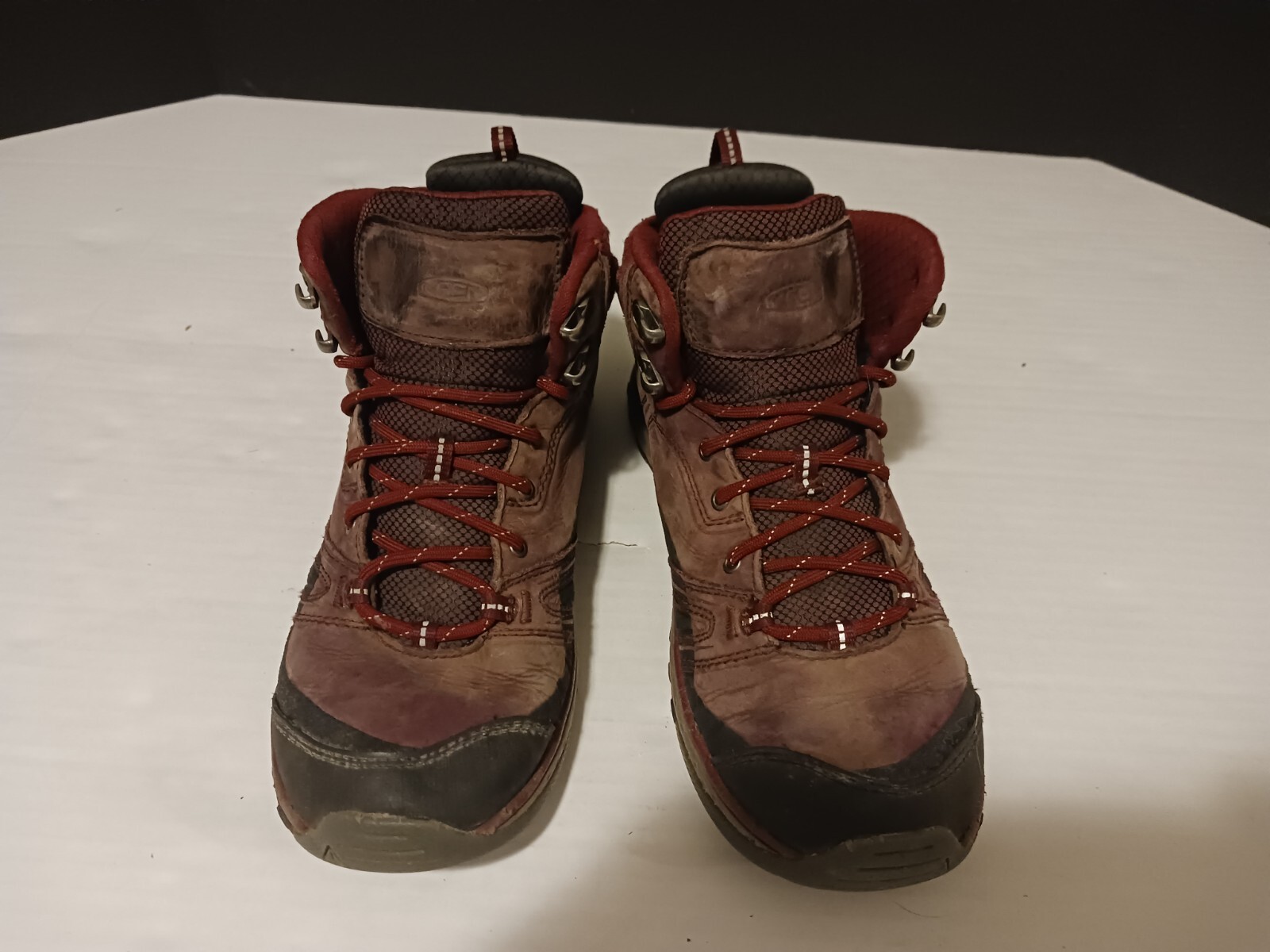 Keen Terradora Mid Leather Hiking Boots Womens 9.5 Pink Maroon Red Waterproof