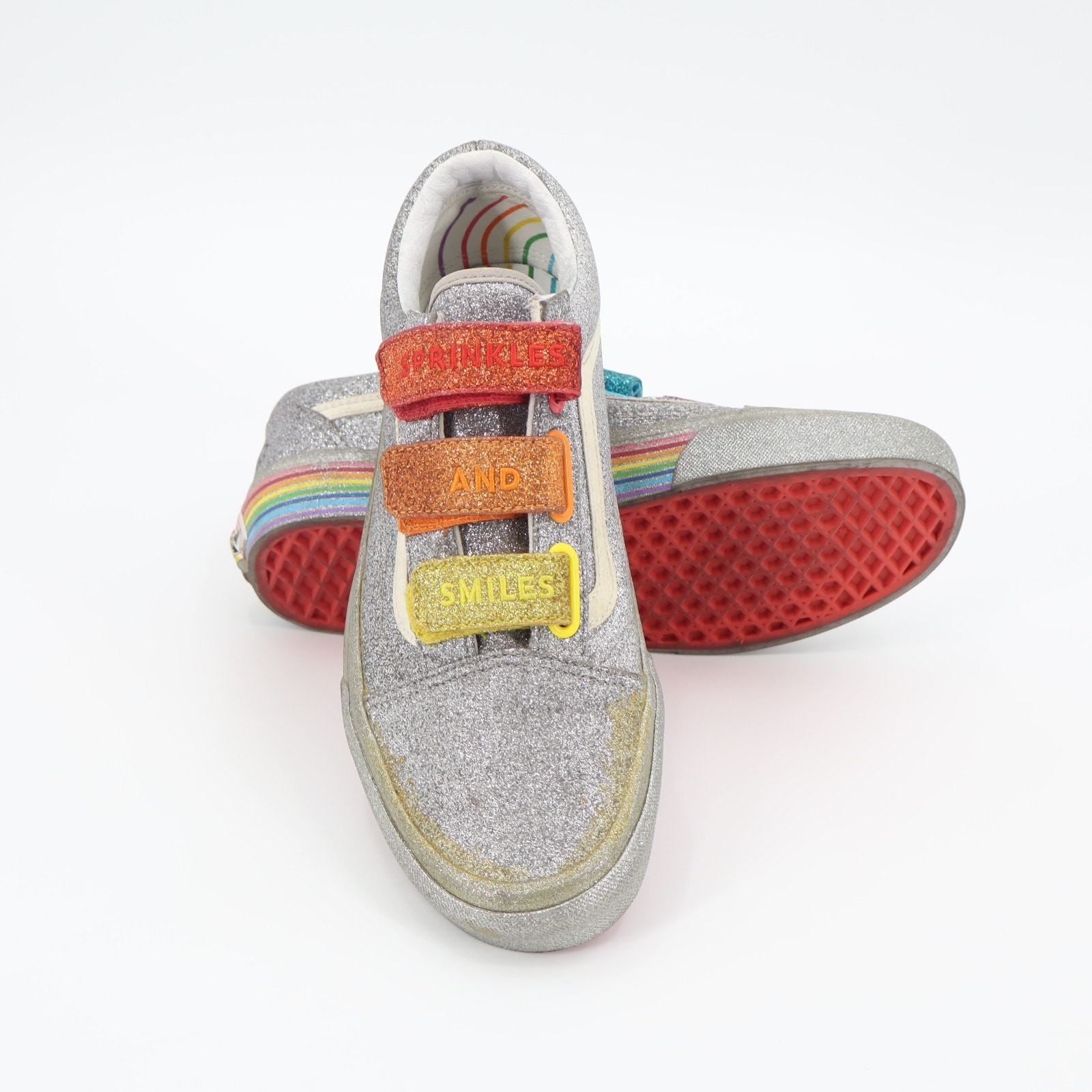 Vans Old Skool V’ Flour Shop Rainbow Glitter Men’s Sz 8 Women’s Sz 9.5