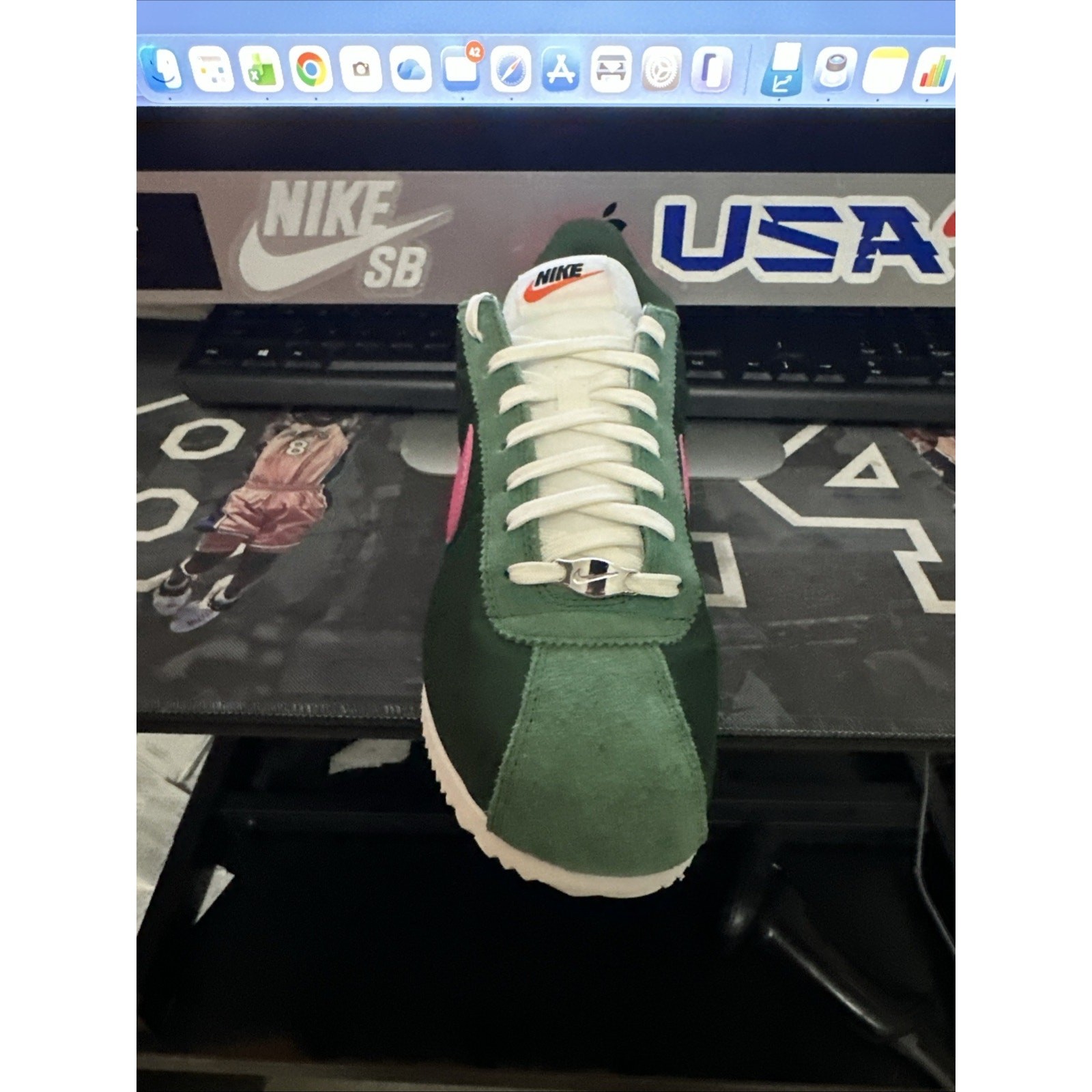 New Women’s Size 6 Nike Cortez Green Pink Fir IF1764-300