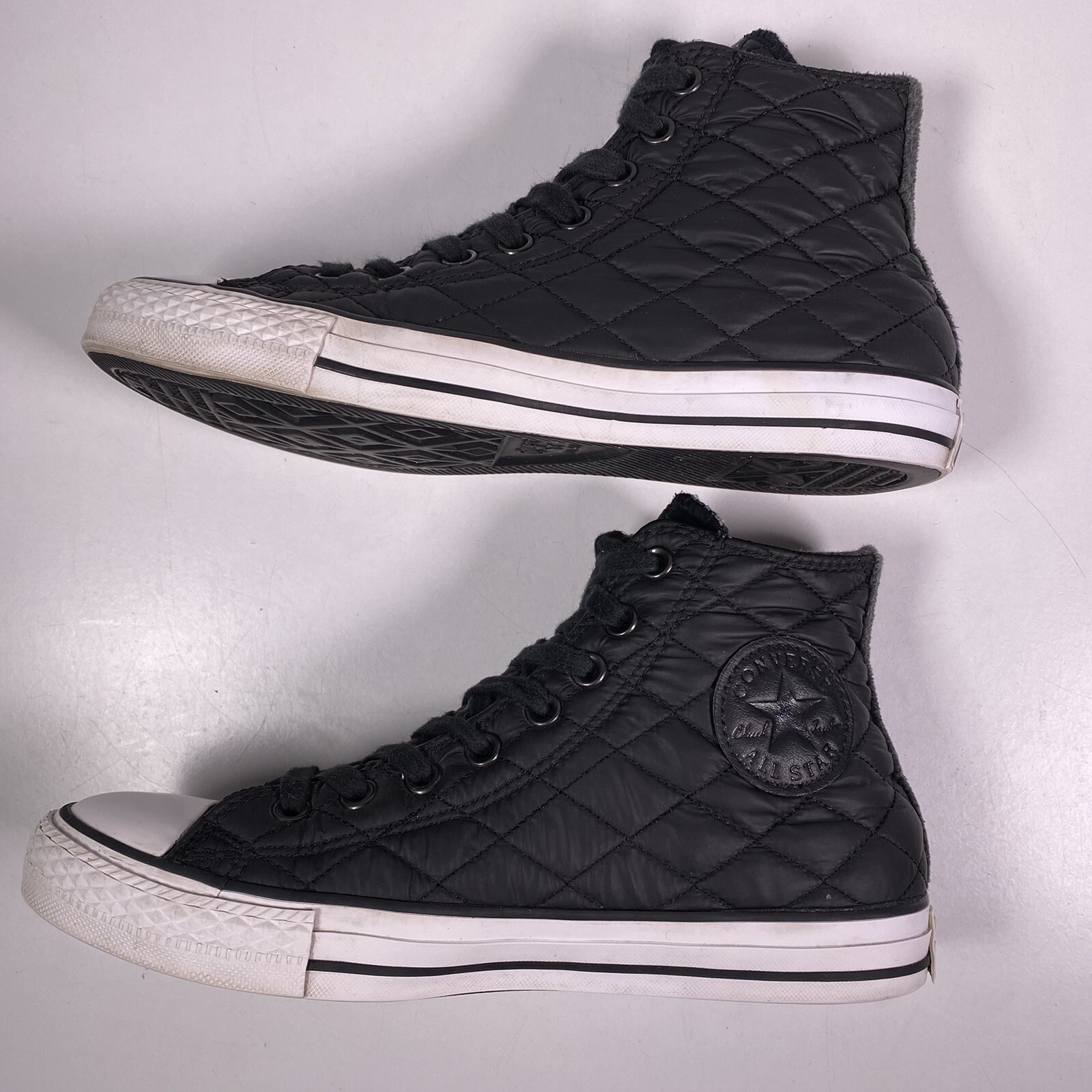 Converse All Star Chuck Taylor Black Quilted Lined Unisex Women’s 9 Men’s 7