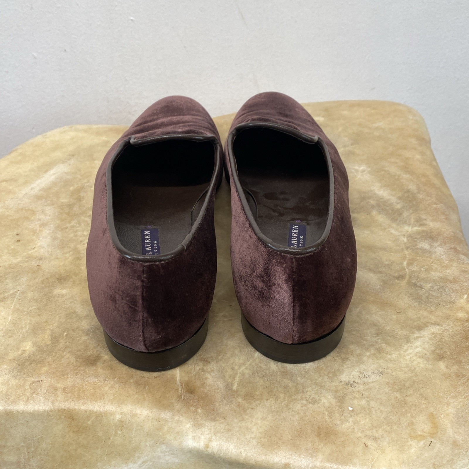 Ralph Lauren Purple Label Velvet Alonzo Smoking Slippers Women’s 8B Burgundy