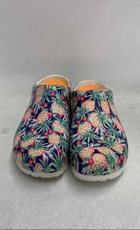 Dansko Kane Pineapple Navy Tropical Floral EVA Clogs Mules Women’s Size 39