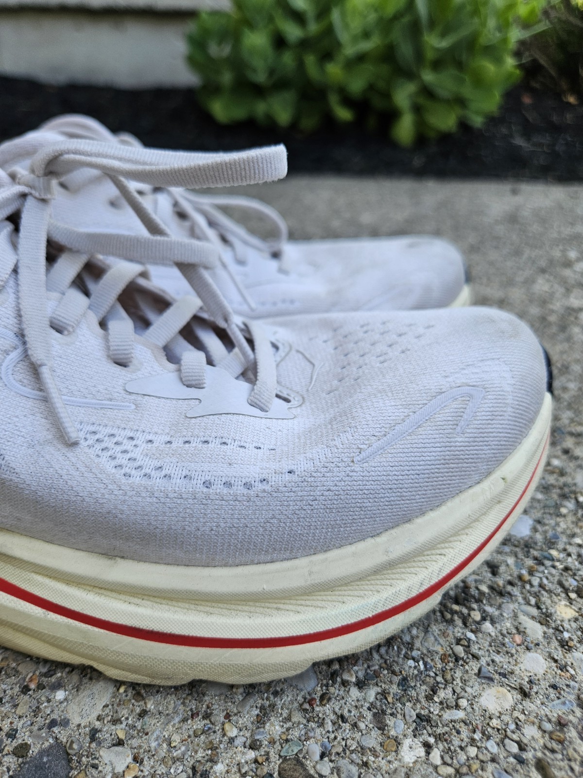 Womens Hoka One One Clifton 10 Stucco Grey Cerise Running Shoes Size 9.5 B