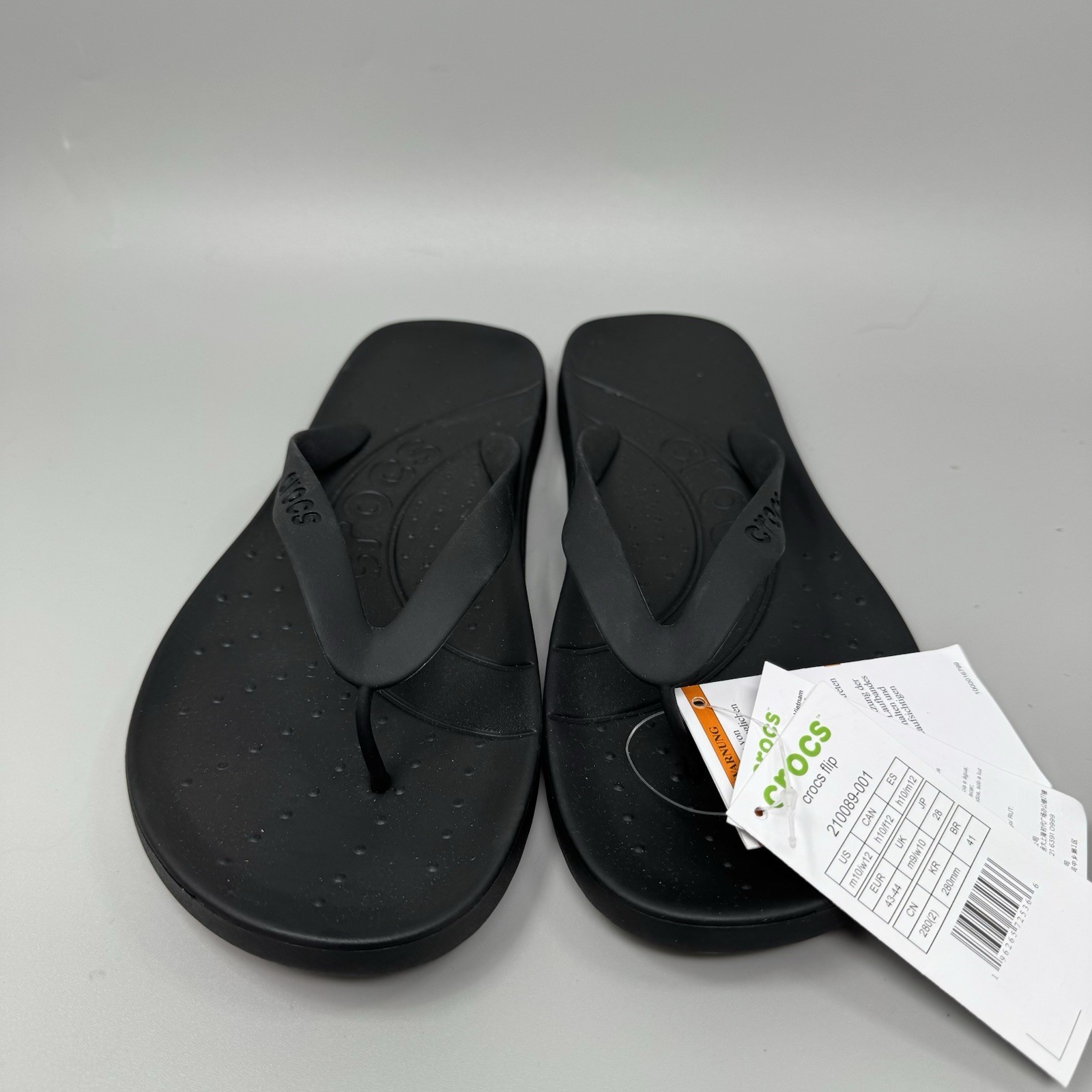 Crocs Flip Thong Sandal Unisex Adults – Black Men’s 10 Womens 12 New
