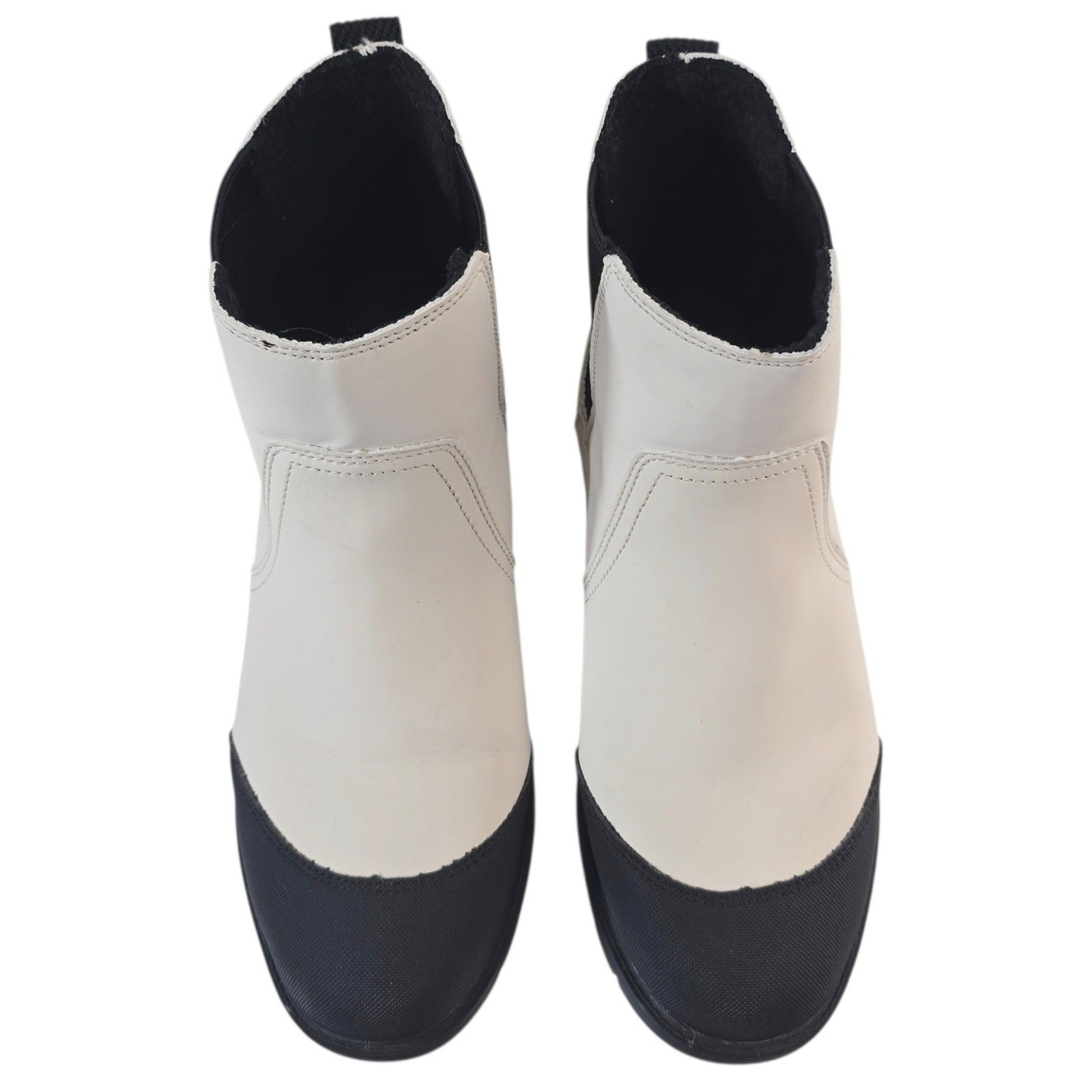 Magellan Outdoors Chelsea Boots Womens 9B Cream Black Man Made Utility Gorpcore