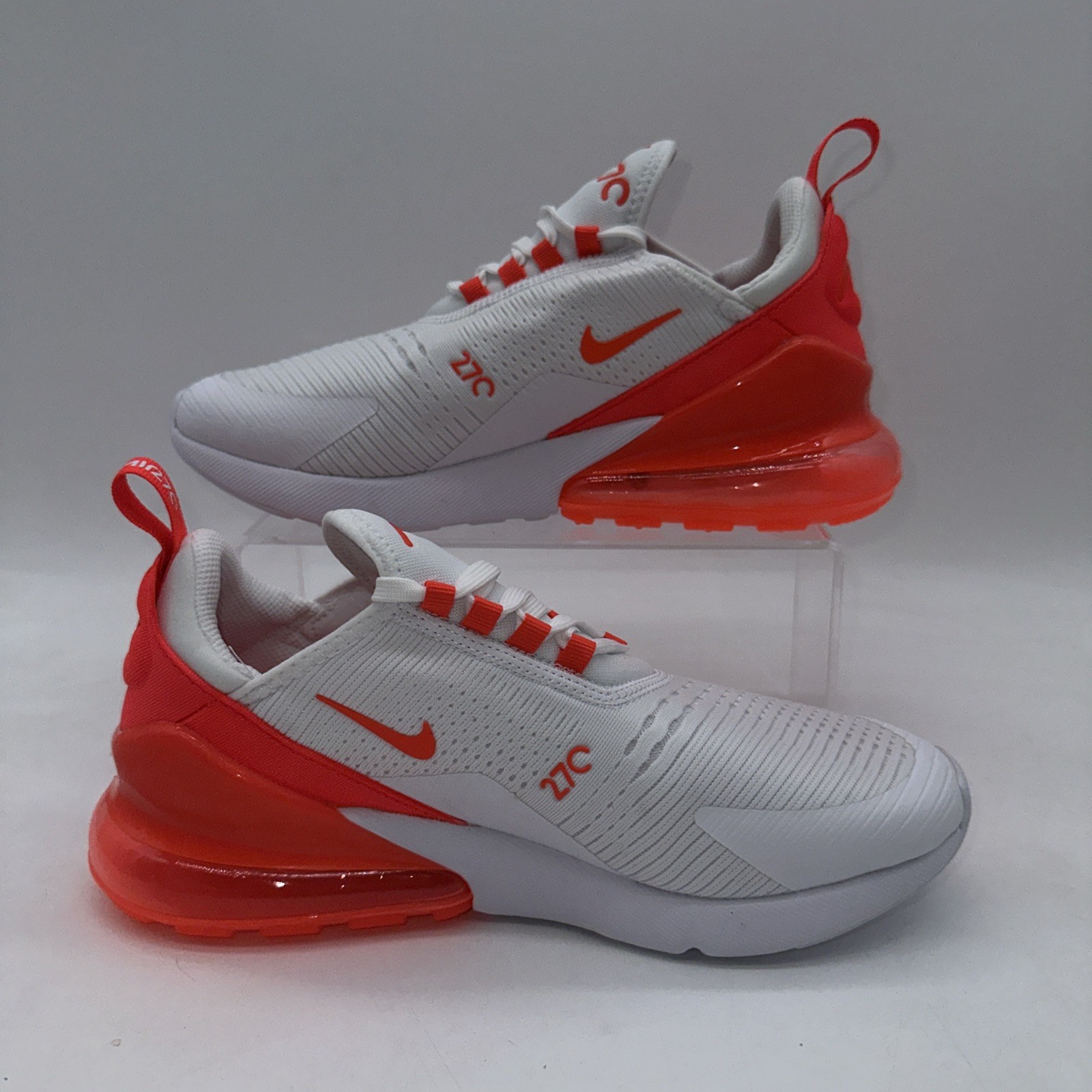 Nike Women’s Size 9 Air Max 270 (HJ3222 102) White/Orange Running Sneaker
