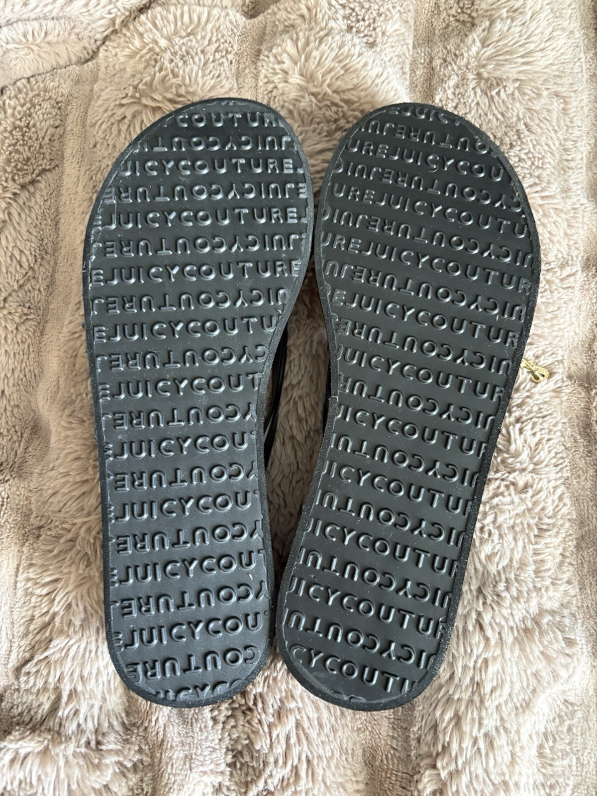 Vintage NEW Juicy Couture Carmen Flip Flop Sandals Black White Fairytale Story 9