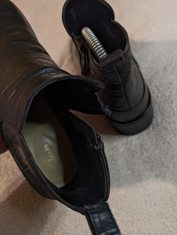 women clarks boots black leather 37 #7B45