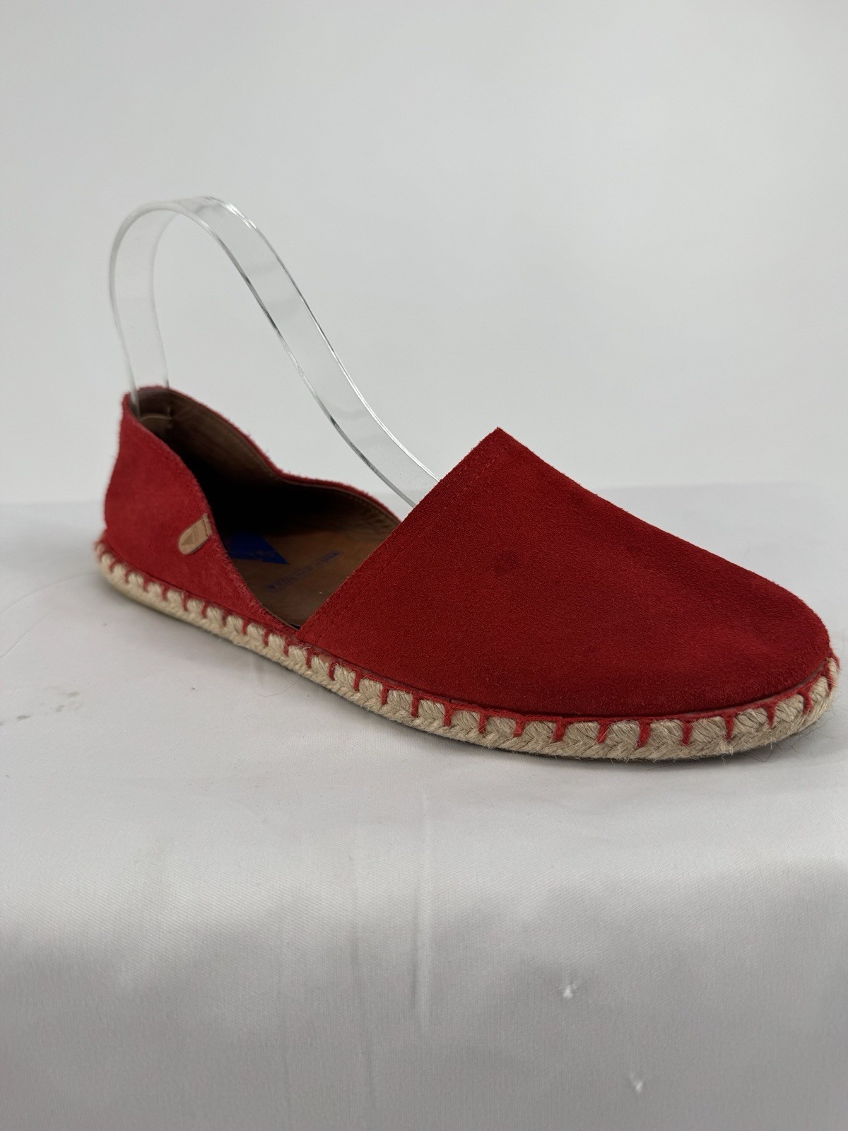 Verbanas flats espadrilles red slip on suede leather beach summer workwear