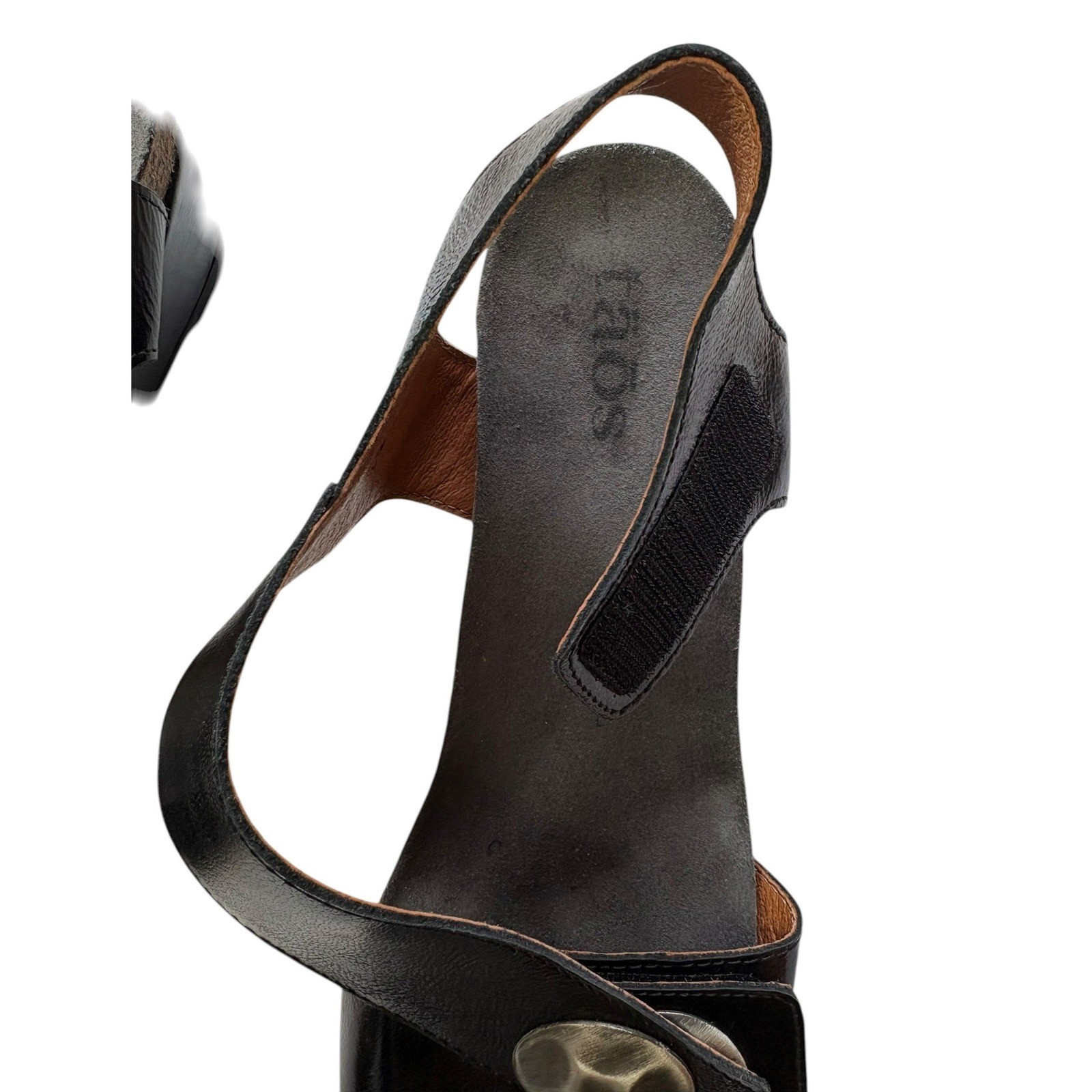 Taos Carousel Leather Wedge Sandals Black Comfort Slingback Casual Travel 40