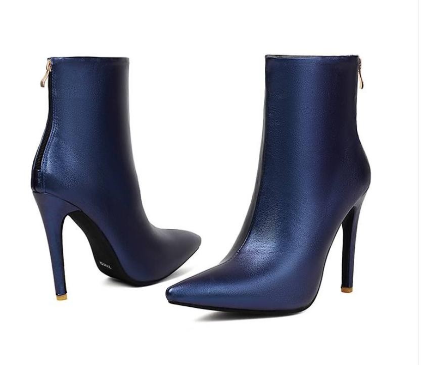 Women’s High Heels Faux Leather Ankle Boots Formal Casual Party Club Shoes Size