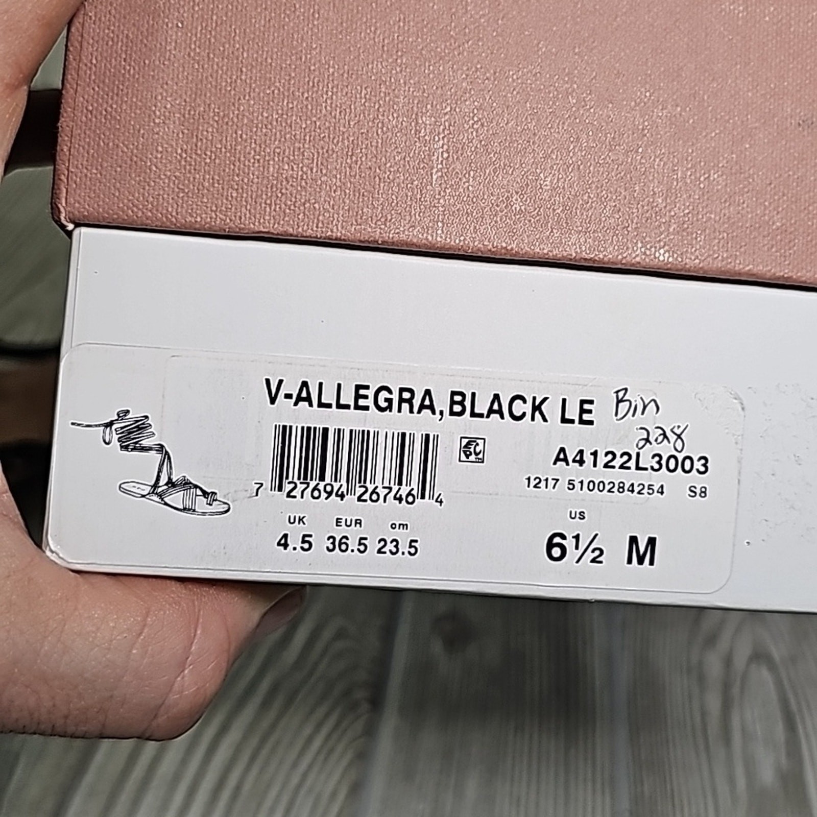 Via Spiga Allegra Ankle Wrap Black Leather Sandals Womens Size 6.5 New