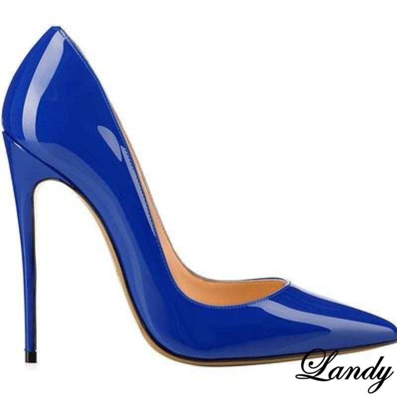 Womens High Heel Stiletto Pointed Toe Shiny Faux Leather Party Shoes Banquet Hot