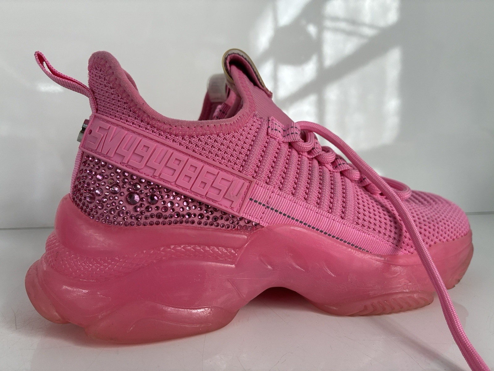 STEVE MADDEN Women’s Hot Pink MAXIMA SM NY90 RHINESTONES SNEAKER-Size 8.5 M