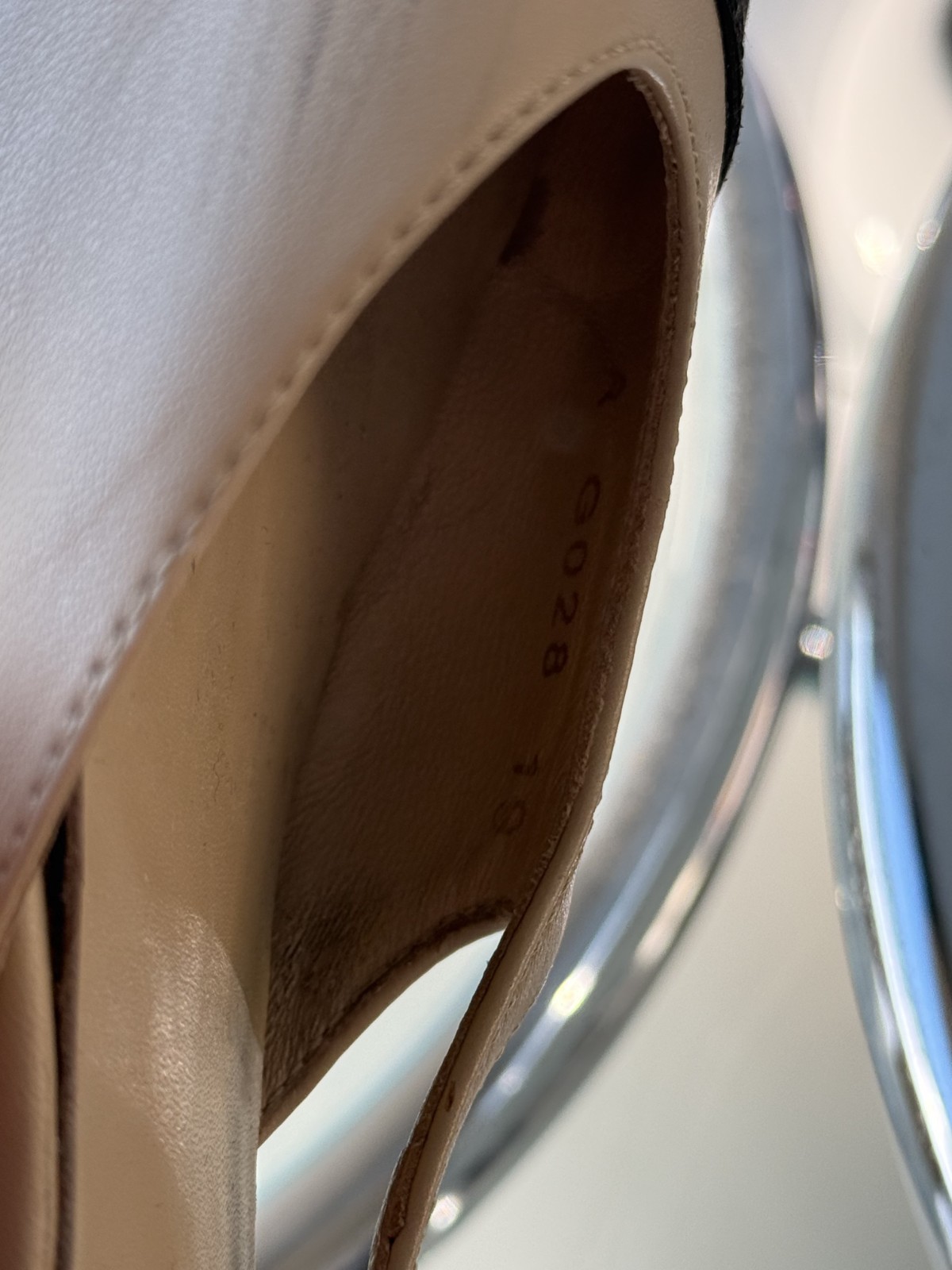 Chanel Leather Slingback Shoes Flats Heels Size EU37 Beige/Black