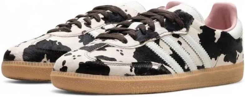 Adidas Samba OG Calf Hair Sneaker Brown/Off White/Pink Cow Print Women’s 9.5 New