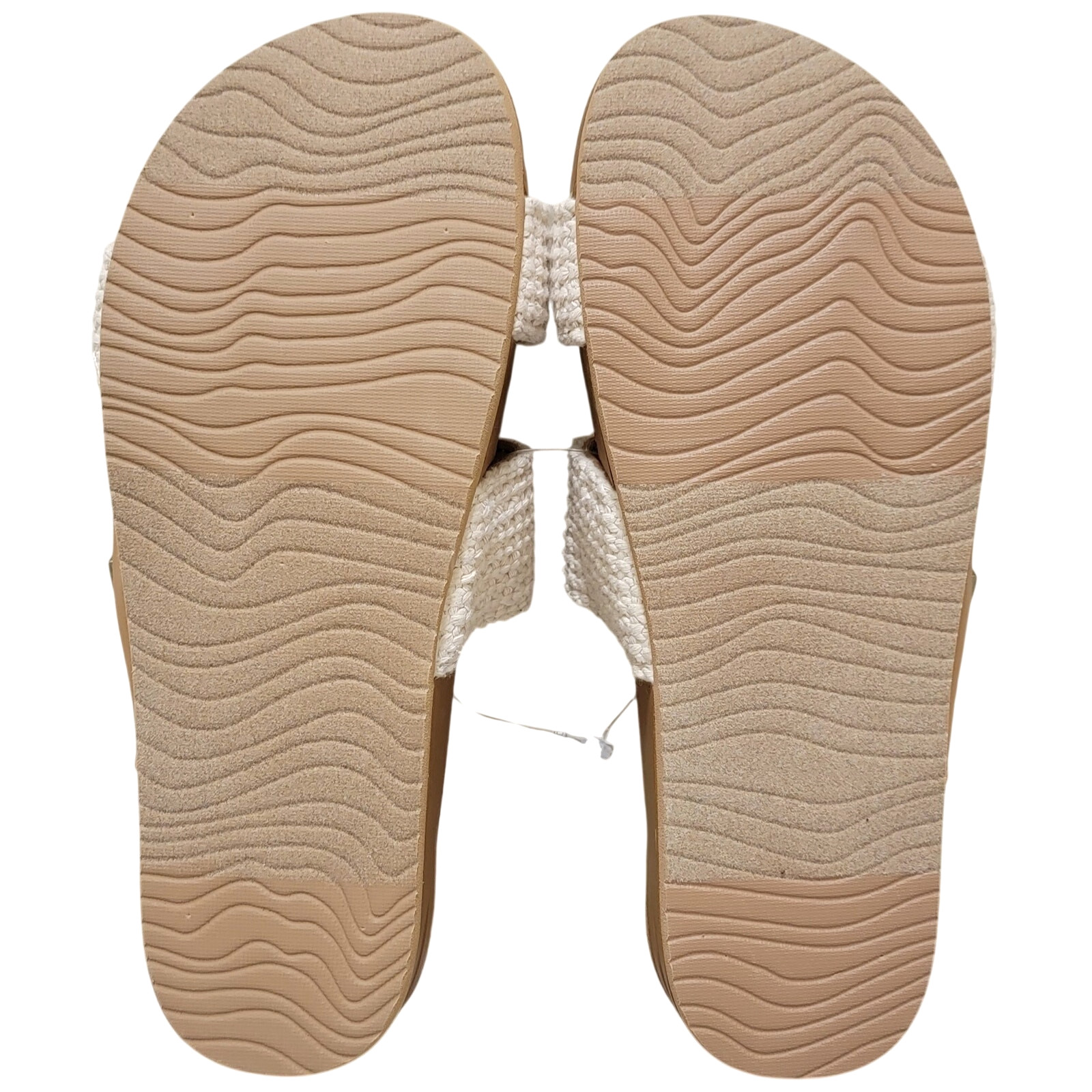 Reef Women Double Strap Slide Sandals Cushion Vista Size US 6 Natural Crochet