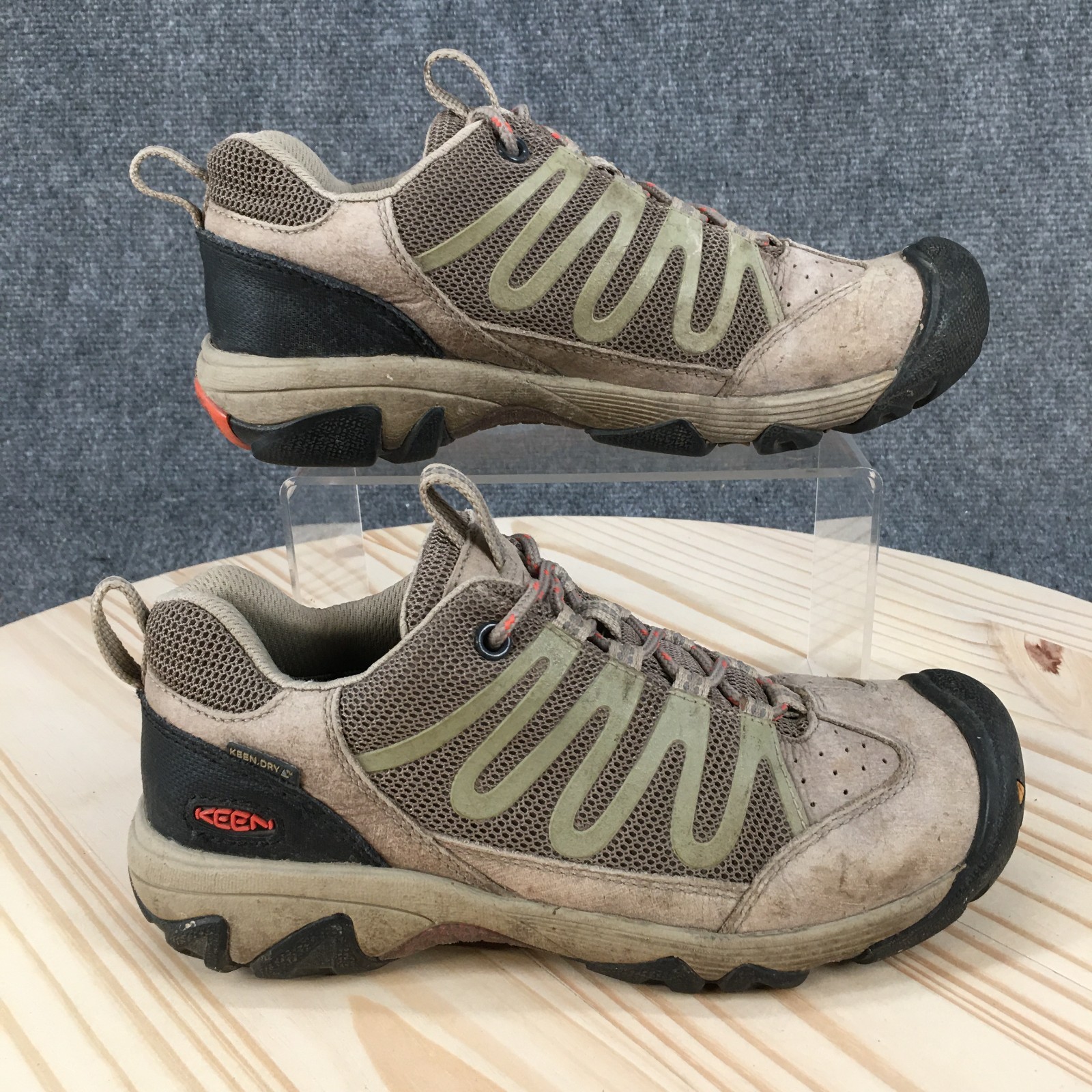 Keen Verdi WP Brindle Shoes Women 6.5 Trail Hiking Sneaker Lace Up Low Top Beige
