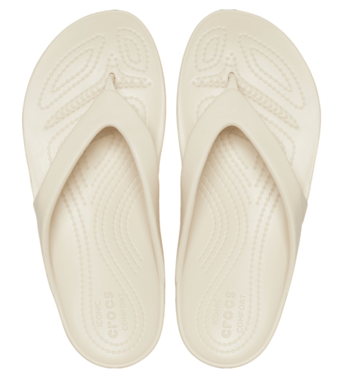 Crocs Kadee II Winter White Flip Flop Sandals Lt Beige Women US 6/EU 36-37/UK 4