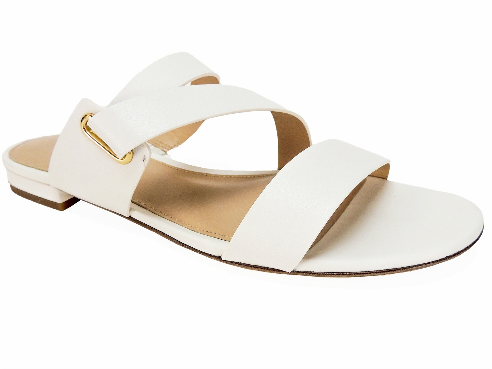 Via Spiga Women’s Cadell Slide Sandals Blanc White Leather Size 8 M