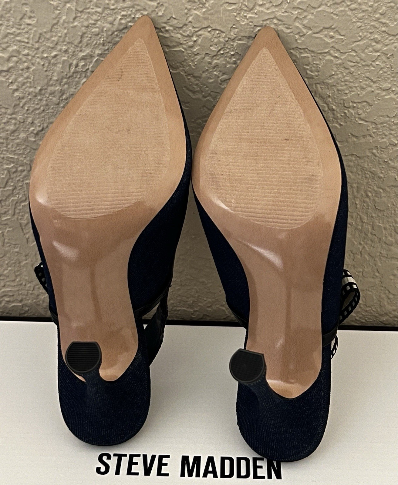 Steve Madden Women’s Bri Dark Denim Design Heels Size-6.5