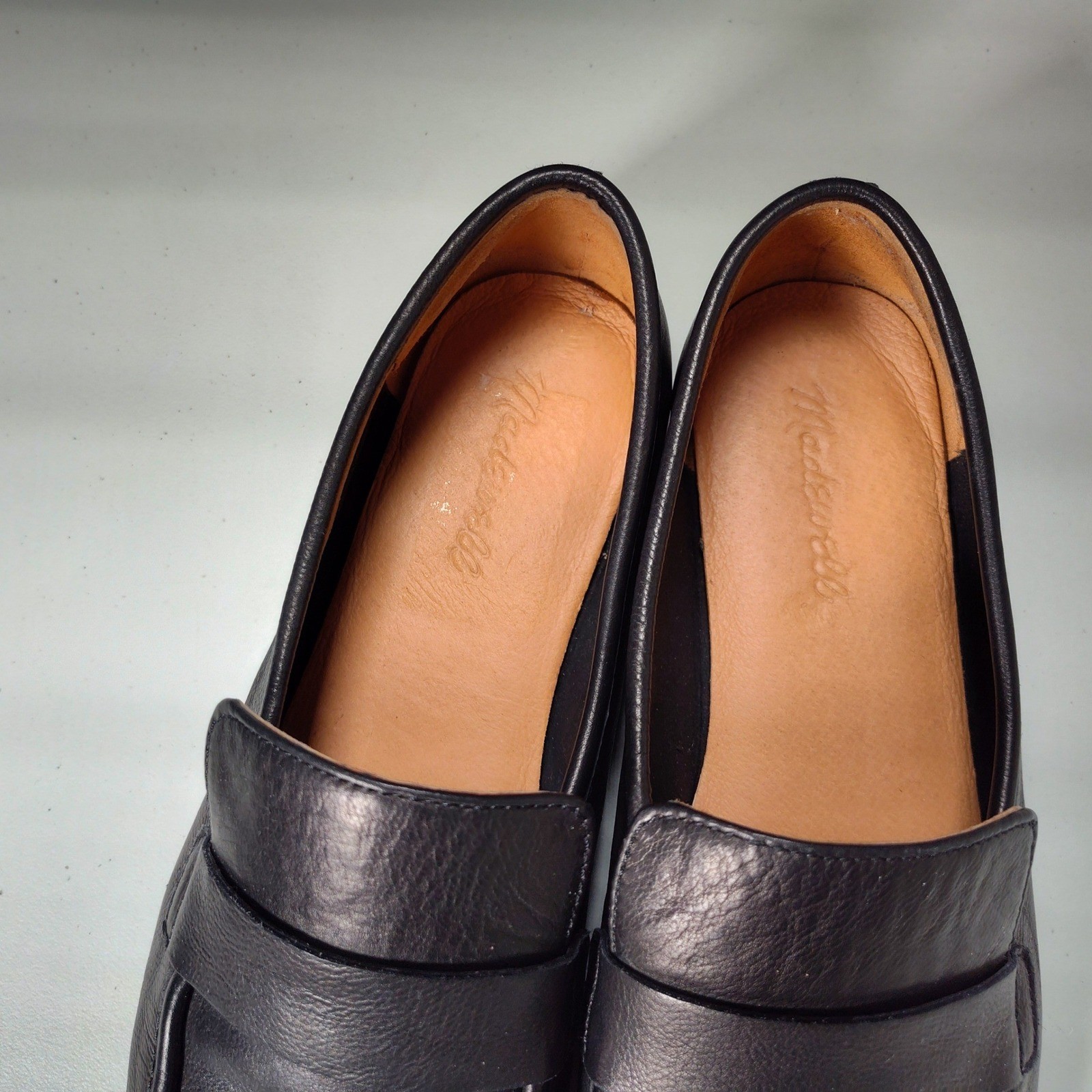 Madewell The Lacey Loafer True Black Leather Penny Loafer Womens size 8.5 NN049