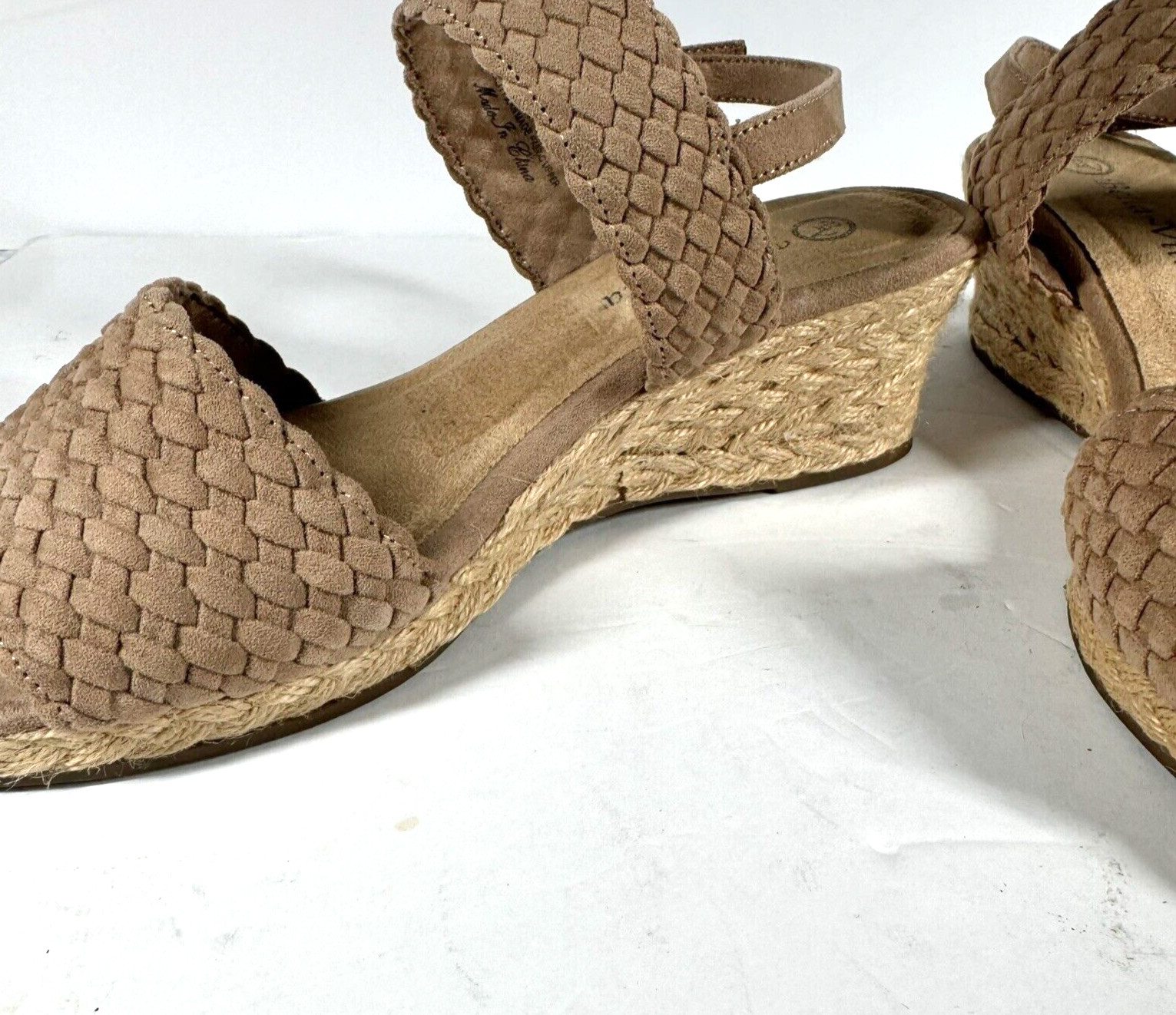 Bella Vita Women 9W Mariella Slingback Wide Espadrille Wedge Sandals Brown