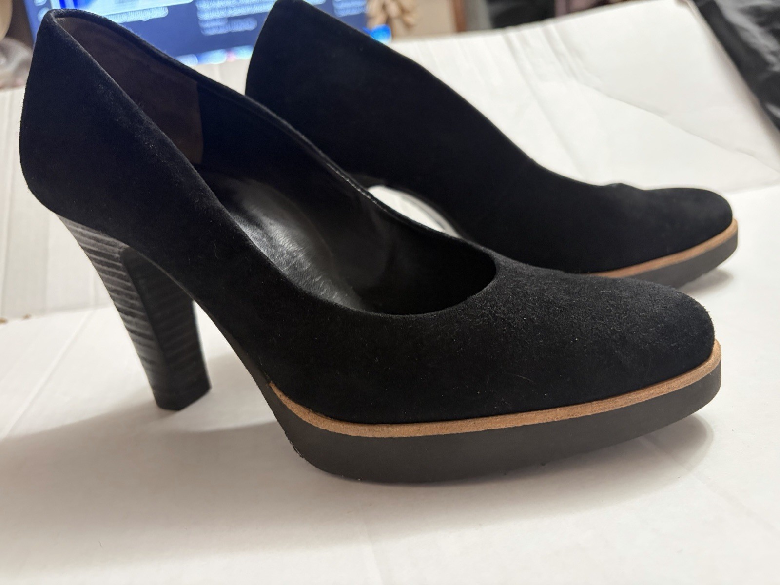 NWOT Paul Green Black Suede Platform Pumps US 7 Or UK 5 Austria MSRP $389