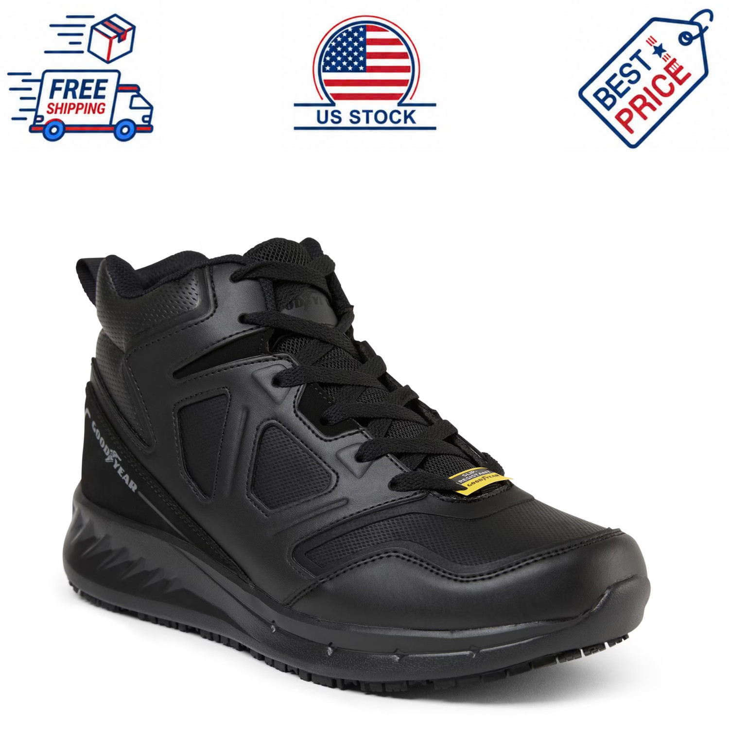 Goodyear Women’s Pacer Slip Resistant Work Shoes Wide Width Comfort Fit