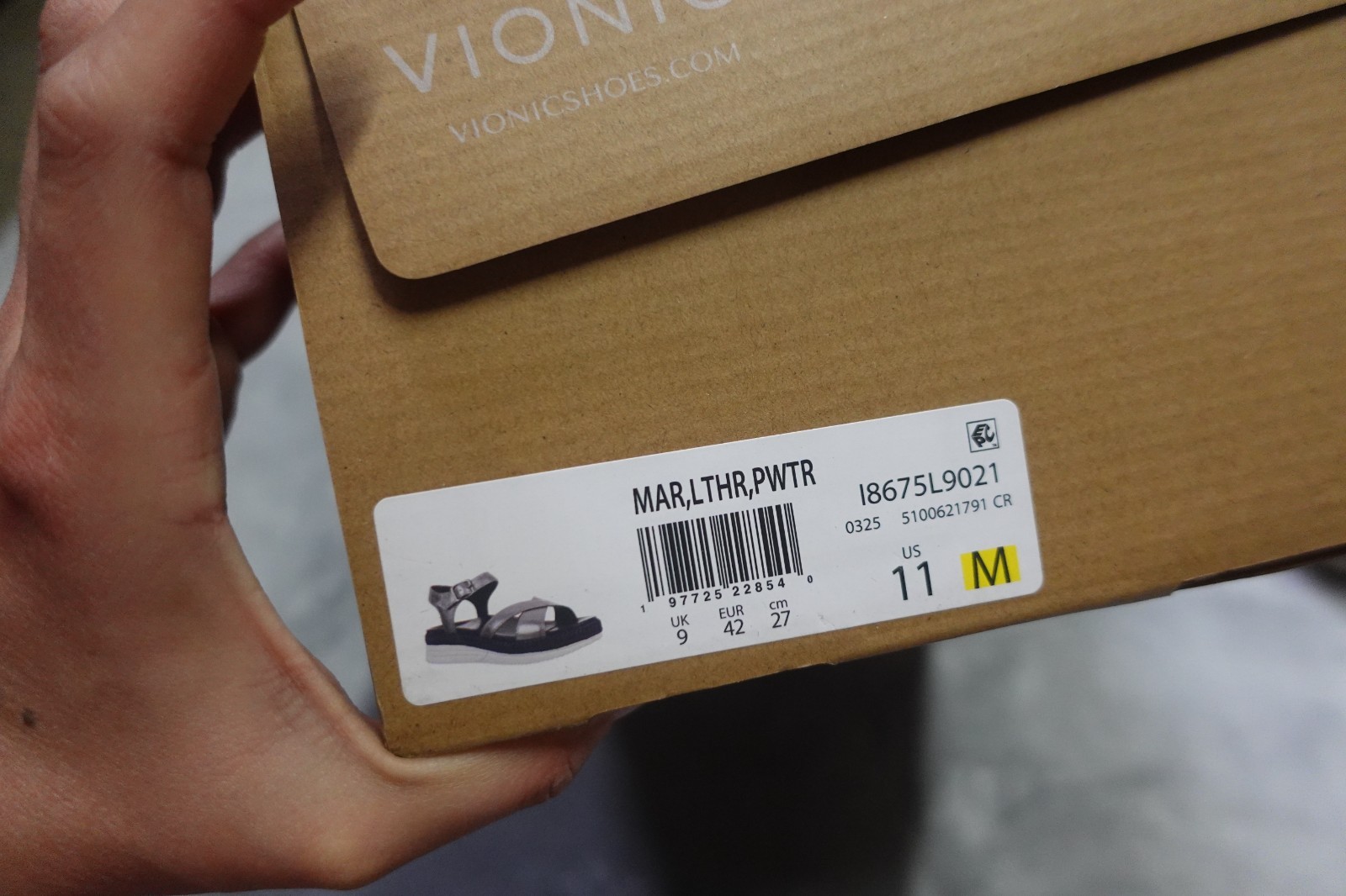 Vionic Women’s Size 11 Gray Mar Strappy Platform Pewter Sandals NWT