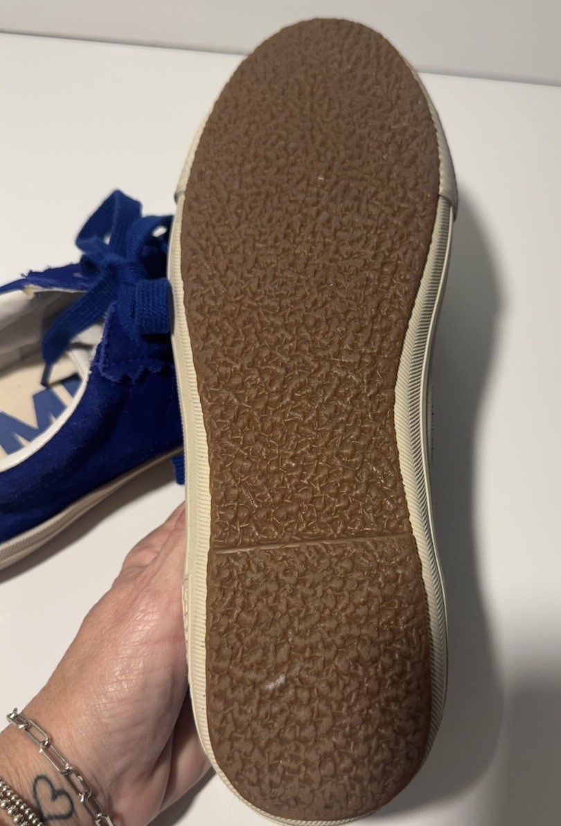 Bimba y Lola Blue Suede Sneakers With Scalloped Upper Women Size 40