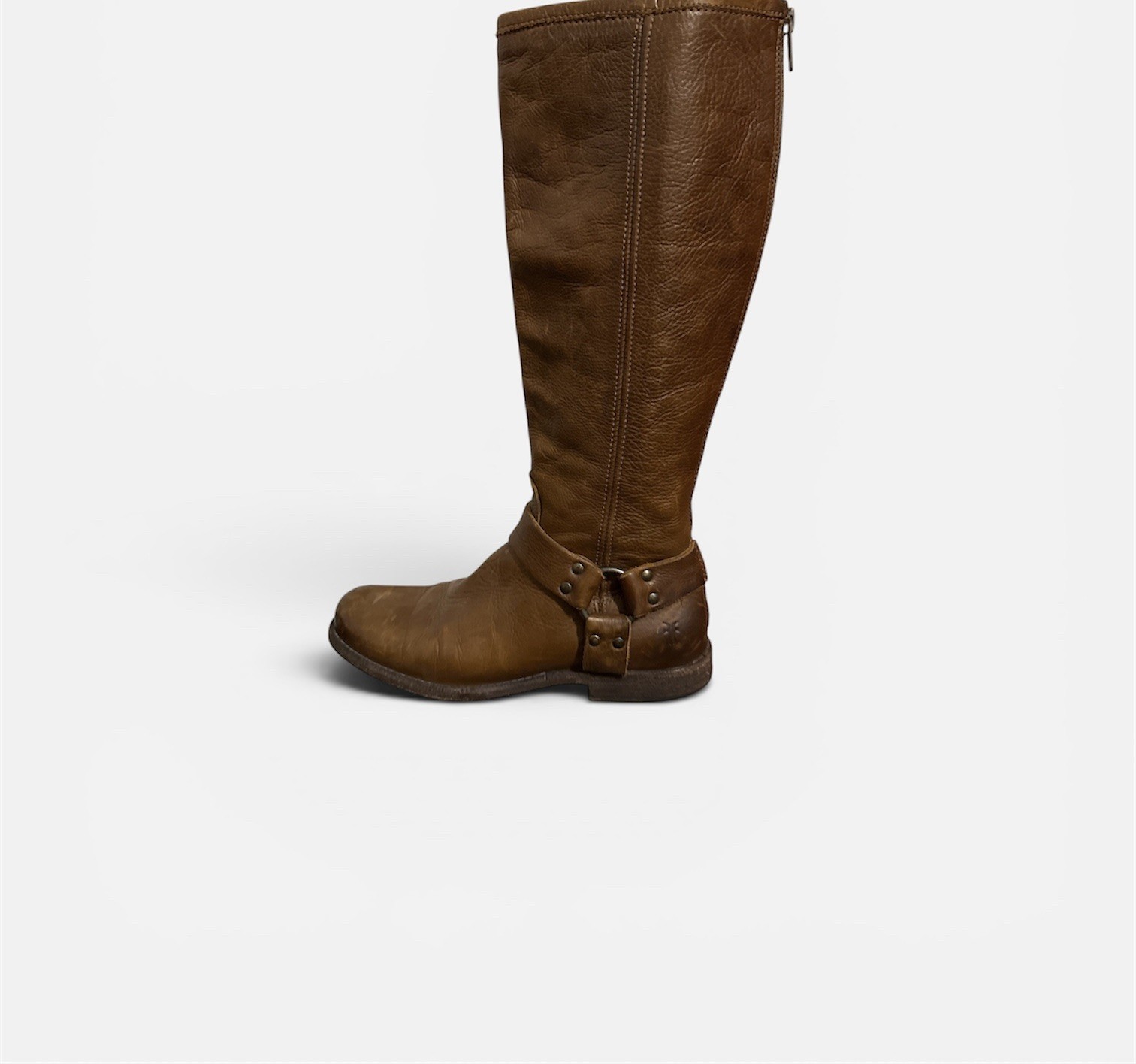 FRYE Phillip Harness Tall Riding Boots Brown Leather Women’s US 7.5 B used