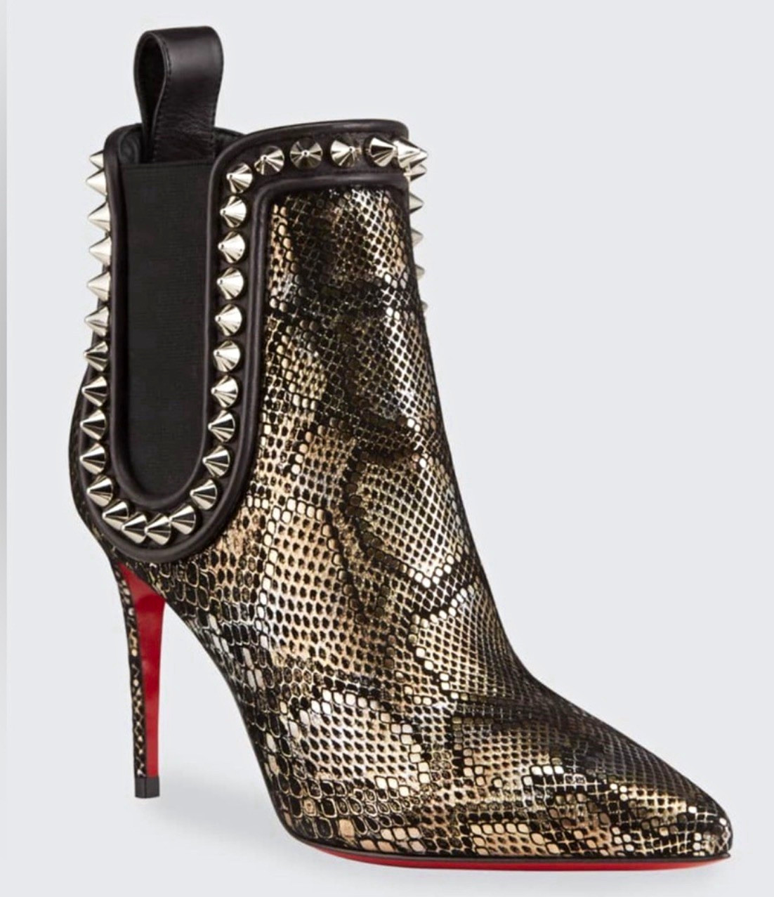 Christian Louboutin Capaboot Suede Studded Spikes Ankle Bootie EU 37.5