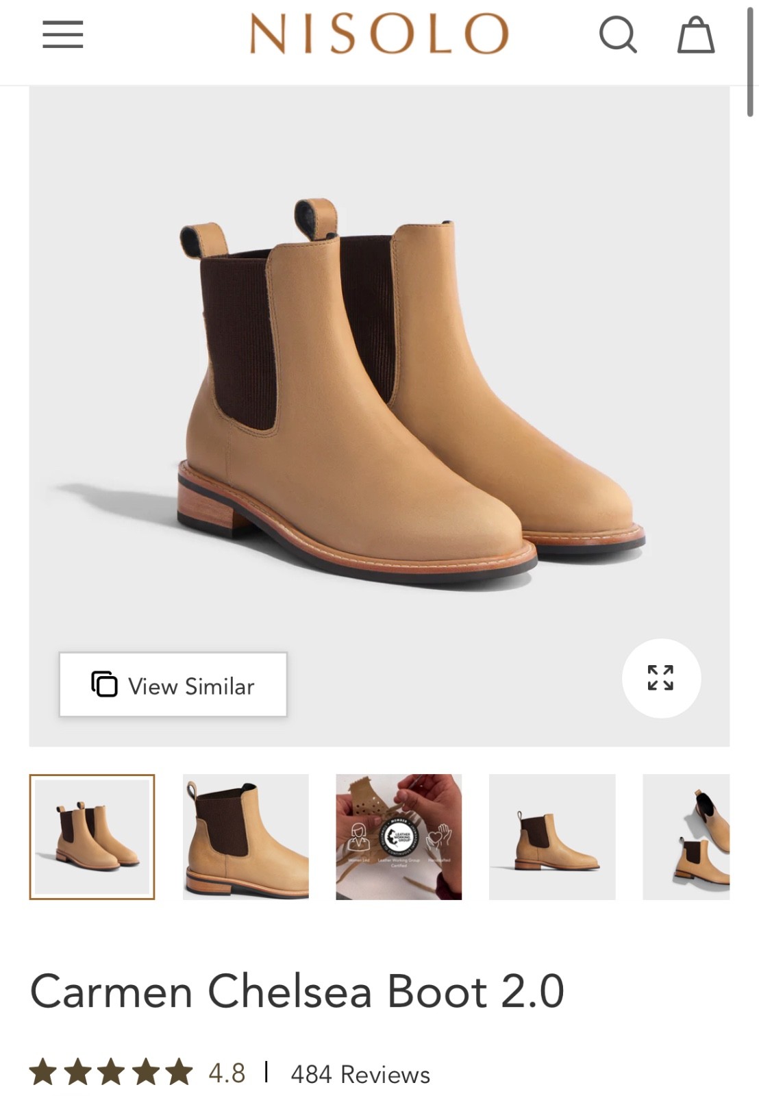 nisolo Chelsea boots, size 7.5