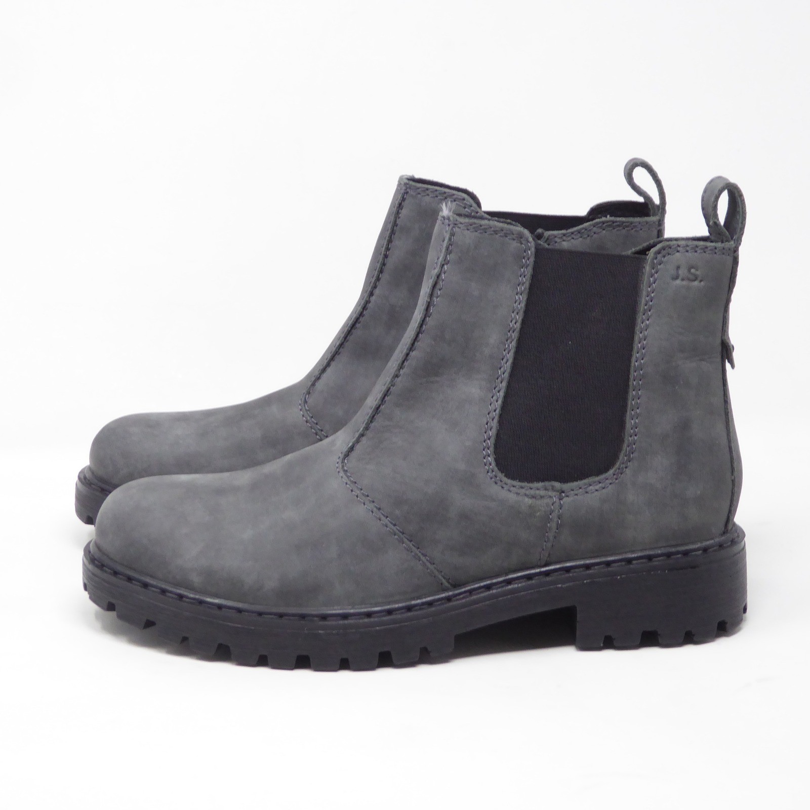 Josef Seibel Marta 06 Women Chelsea Boots Gray Suede Leather Lug Sole Zip 38 / 7