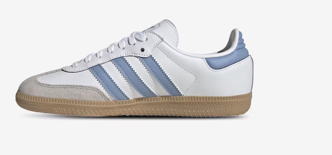 Size 10(women’s)- adidas Samba OG White Ash Blue Gum W