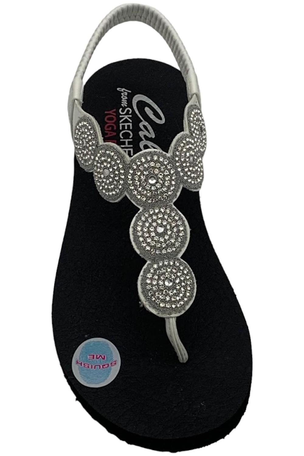 Skechers Meditation Vegan Sling Back Sandals Stars & Sparkle White