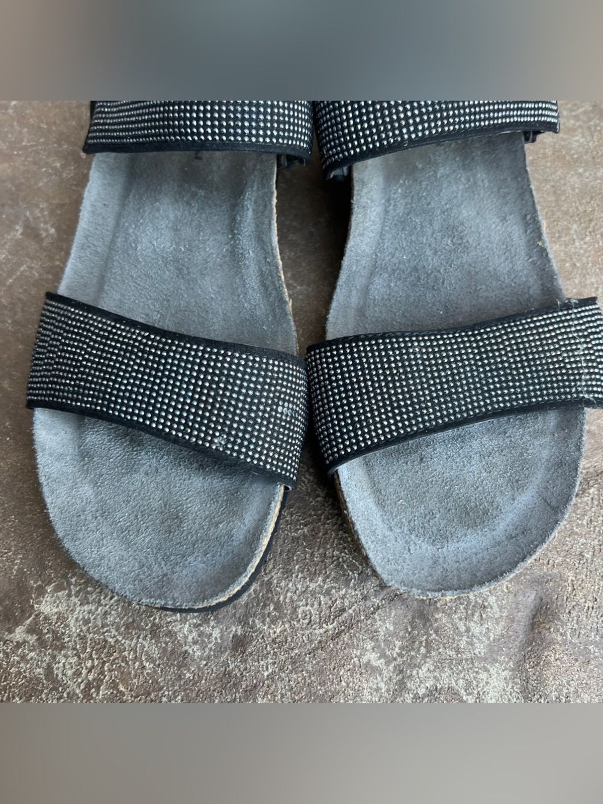 Naot Women’s Bianca Black Silver Rivets 2 Straps sz 40
