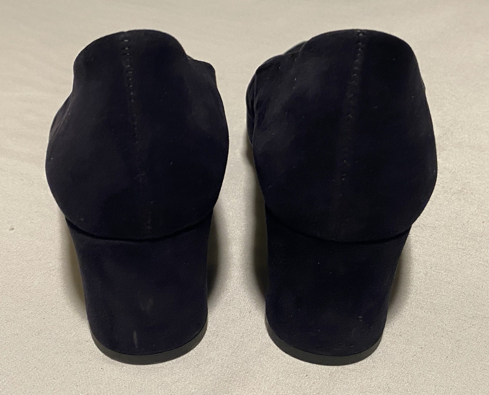 Paul Green Suede Navy Pointed Pumps BlockHeel Women Shoes UK6/US8.5 Made Austria