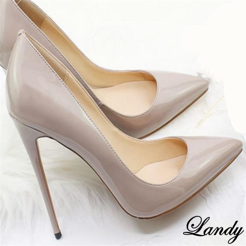 Womens High Heel Stiletto Pointed Toe Shiny Faux Leather Party Shoes Banquet Hot