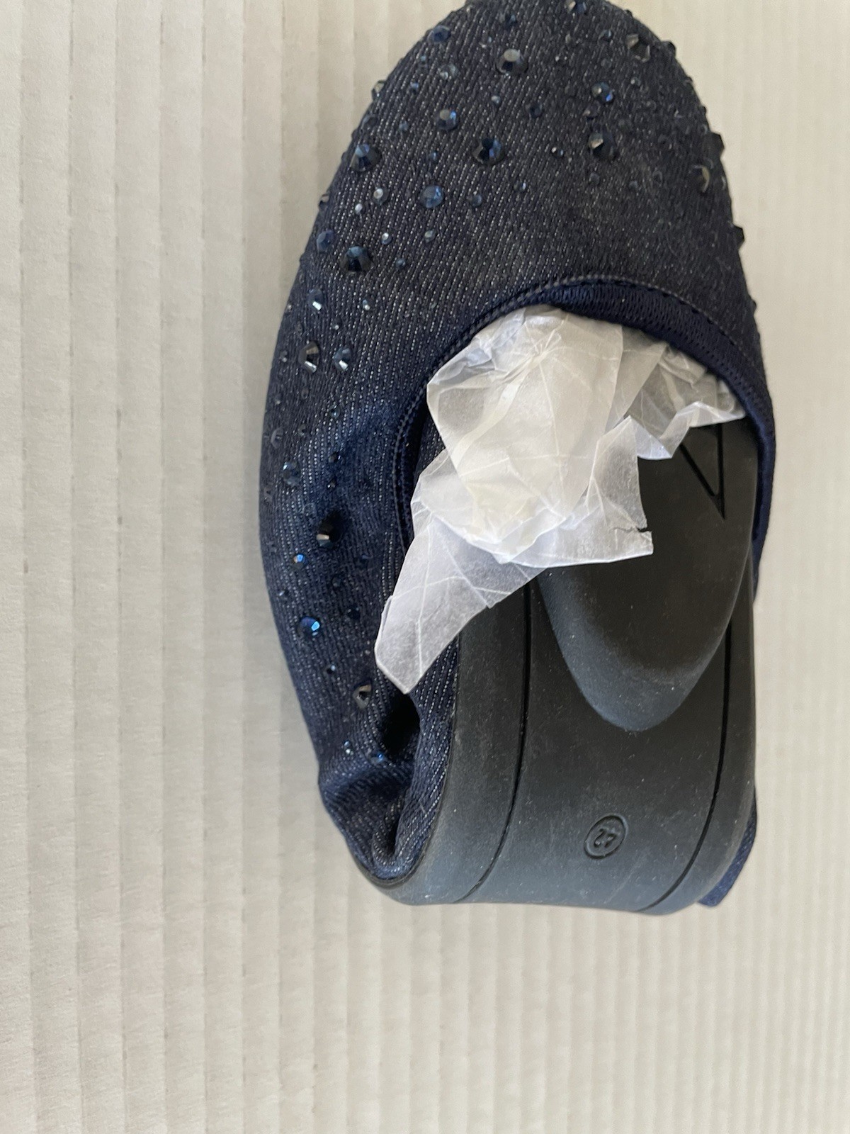 Butterfly Twists Christina Ballerina Flats Navy Denim Comfort Shoes US 11 No Box