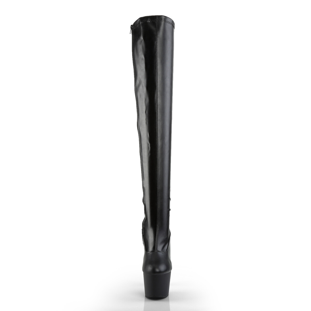 PLEASER ADORE-3000 Women’s Black 7″ Heel Platform Stretch Thigh Side Zip Boots