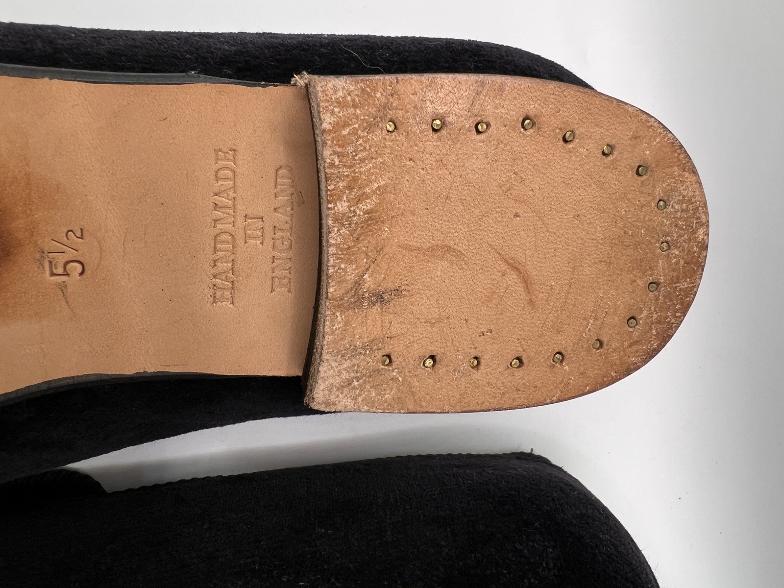 Crockett & Jones Black Embroidery Peacock Velvet Albert Slippers Women Sz 5.5/6
