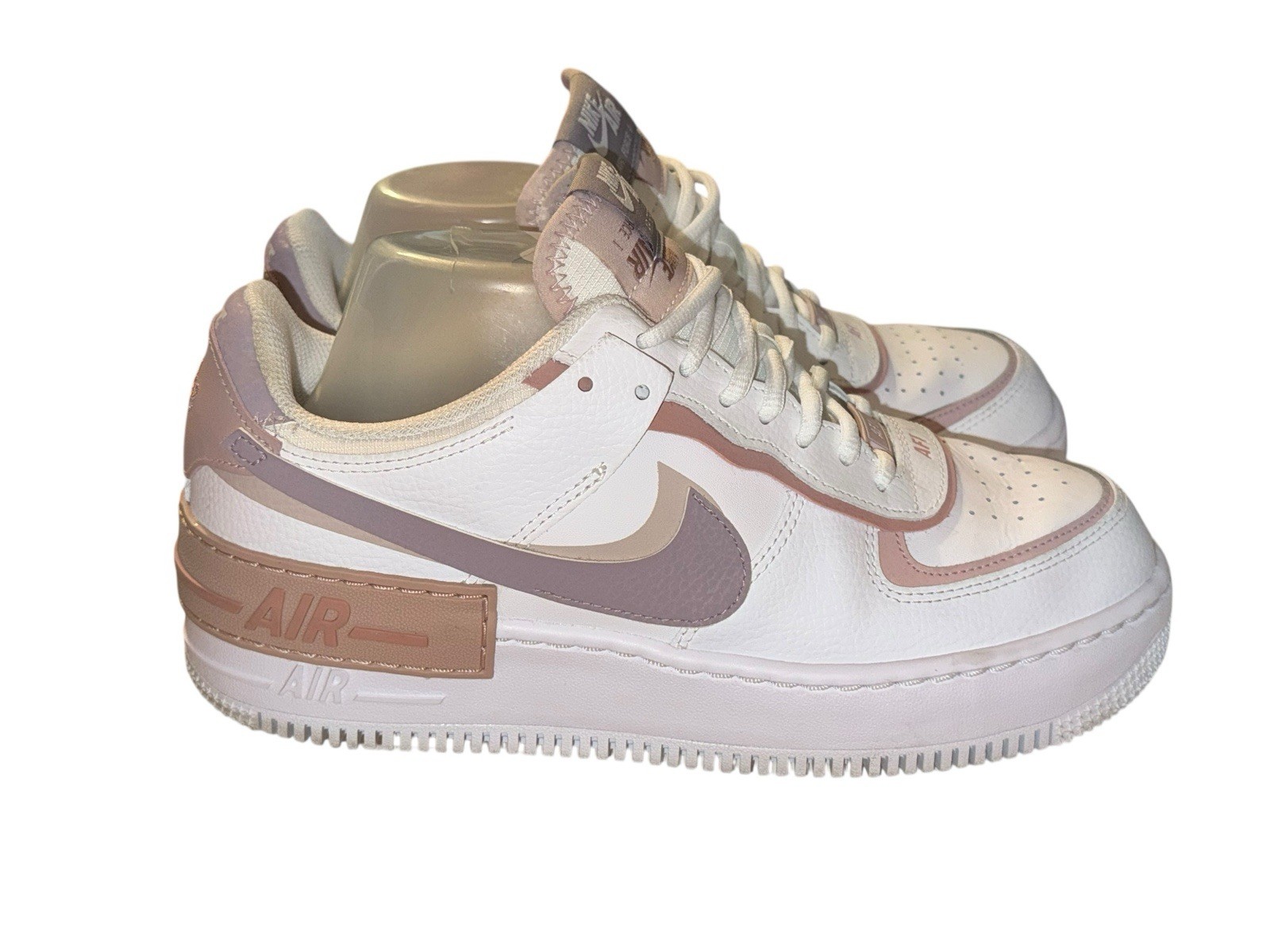 Nike Air Force 1 Shadow Women’s Sz 9.5 White Amethyst Ash Pink Oxford CI0919-113