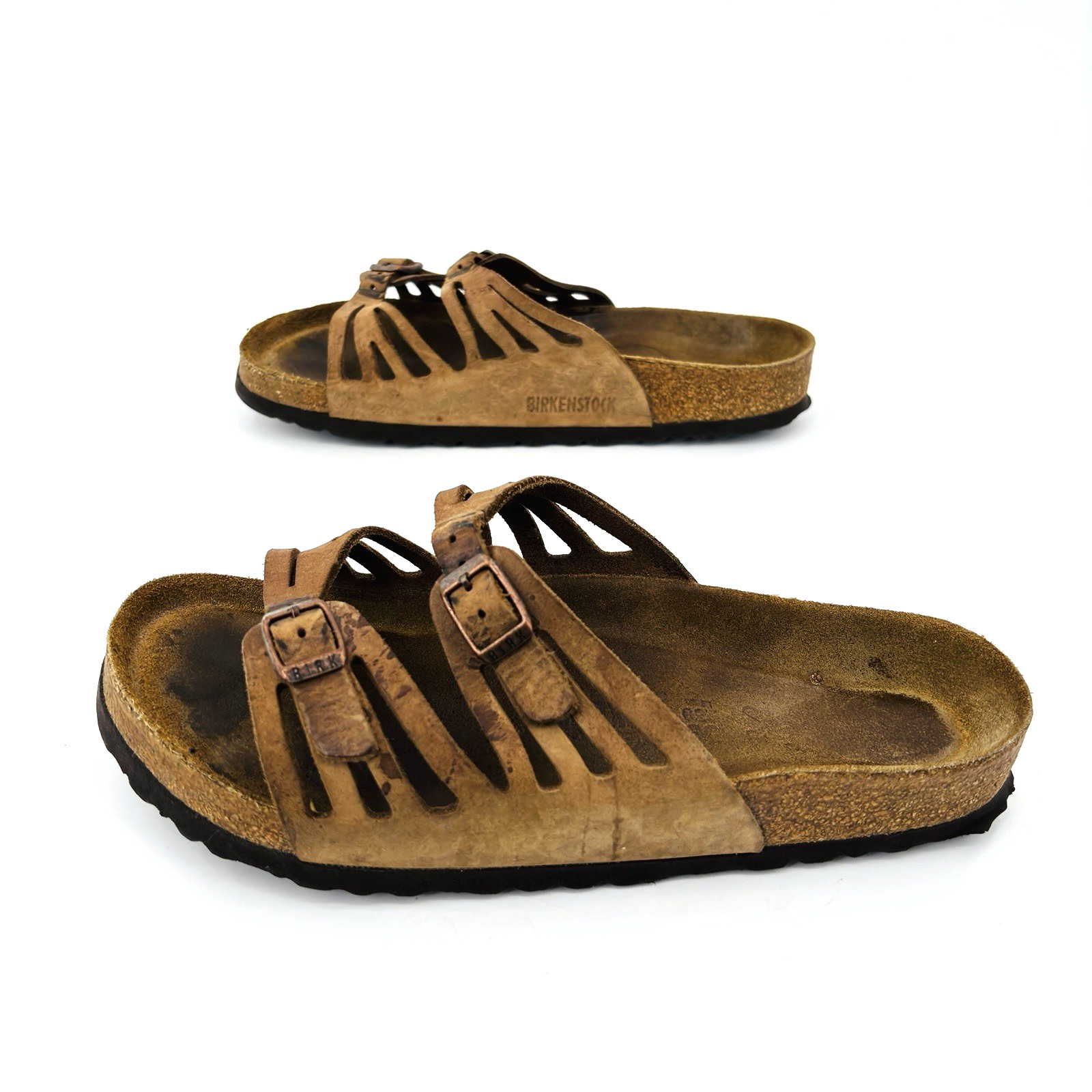 Soft Footbed Womens 8 39 Regular Birkenstock Granada Brown Leather Slide Sandals