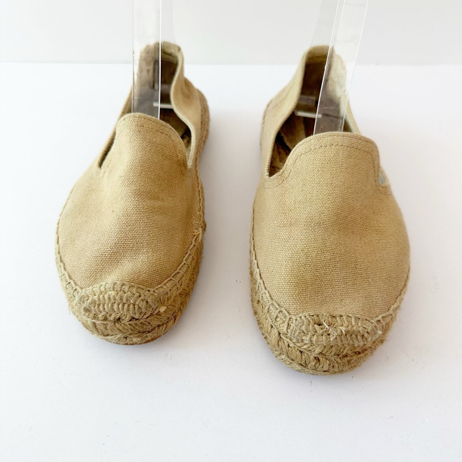 SOLUDOS Size 6 Tan Canvas Espadrille Flats Casual Summer