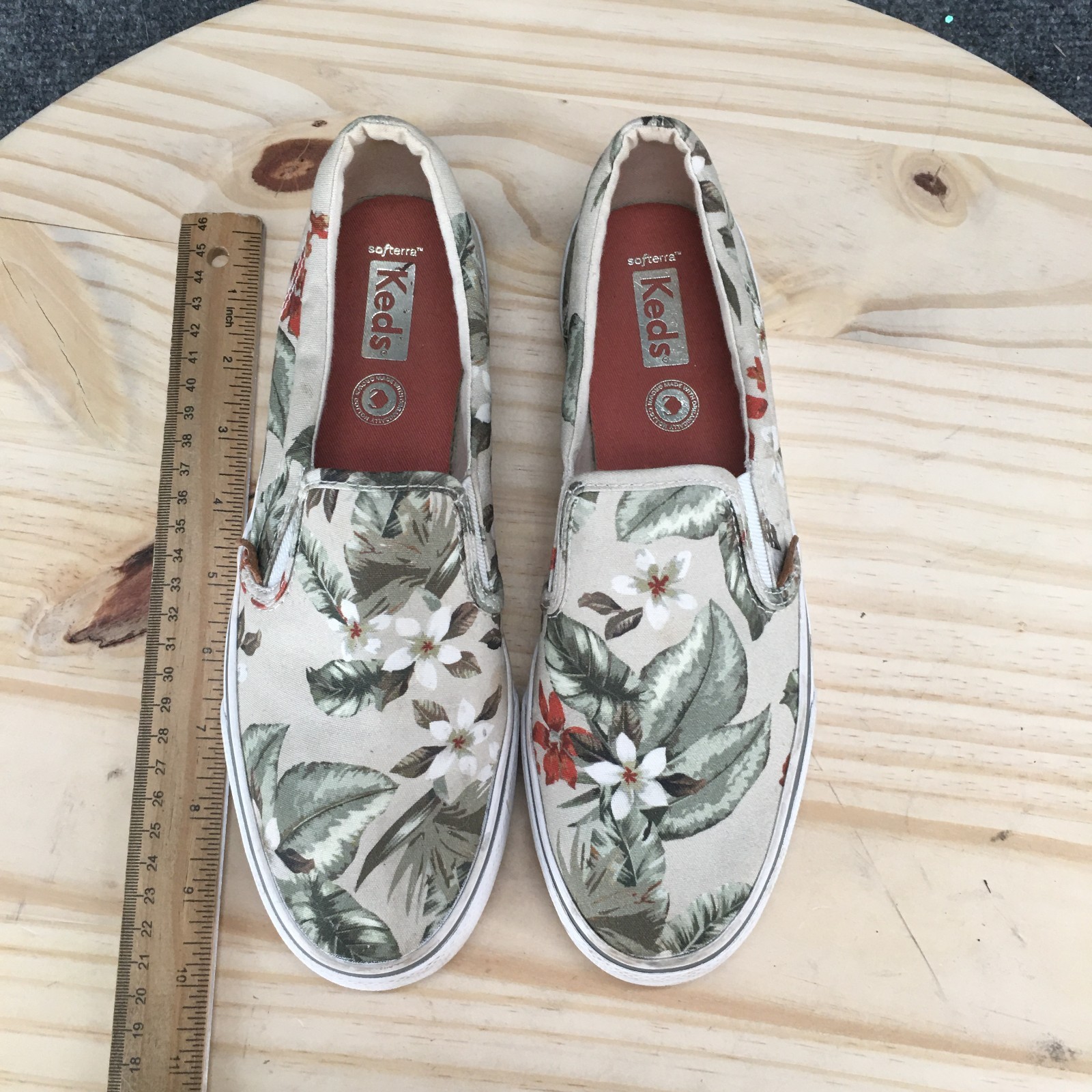 Keds Shoes Womens 8.5 Floral Print Slip On Sneakers WF64967 Beige Multicolor