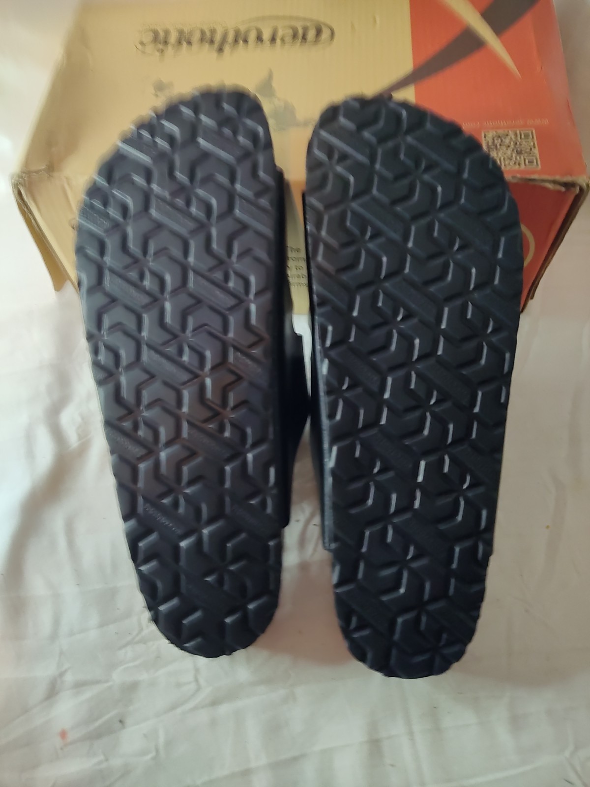 Aerothotic Cork Slides Womens Sz 10 Black Synthetic Leather Adjustable Straps